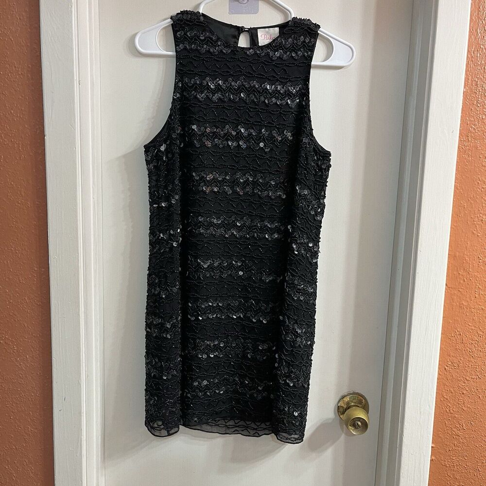 Parker Size S Black Silk Dress Beaded Prom Party Dress